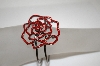 +MBA #18-258  Red Crystal Rose Spring Loaded Cuff Bracelet