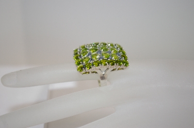 +MBA #18-351  Large Heart & Round Cut Peridot Sterling Ring