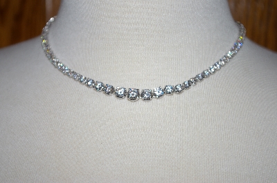 +MBA #18-127 B  Charles Winston Clear CZ Elegant Necklace & Matching Earring Set