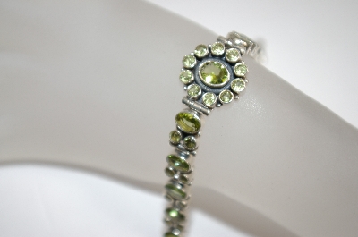 +MBA #18-230  Beautiful Peridot Sterling Bracelet