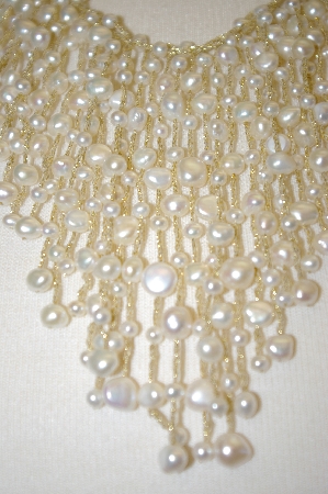 +MBA #18-343  14K Cultured Freshwater Pearl Cascade Necklace