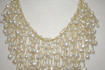 +MBA #18-343  14K Cultured Freshwater Pearl Cascade Necklace