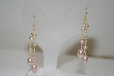 +MBA #20-692  14K 3 Piece Cultured Freshwater  Pink Pearl Set