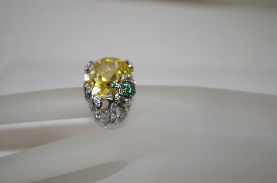 +MBA #18-319  "Charles Winston Yellow CZ Turtle Accent Ring