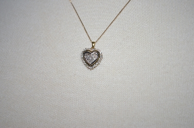 +MBA #18-199  10K Two-Tone Diamond Heart Pendant With Chain