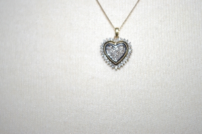 +MBA #18-199  10K Two-Tone Diamond Heart Pendant With Chain