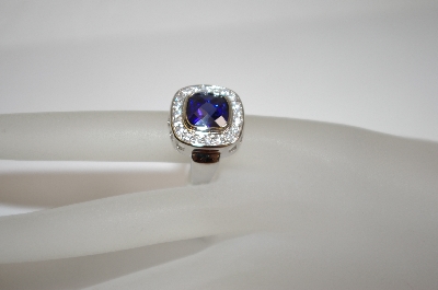 +MBA #18-231  Charles Winston Simulated Tanzanite Cushion Cut Ring