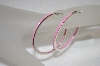 +MBA #19-210  Sterling Pink Enameled Hoop Earrings