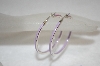 +MBA #19-214  Sterling Lavender Enameled Hoop Earrings