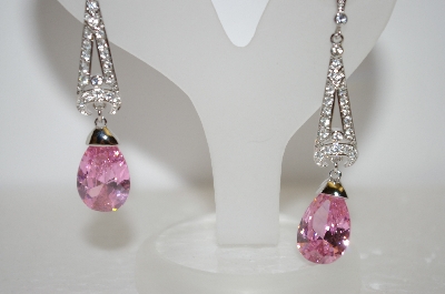 +MBA #19-113  "Nolan Miller Fancy Pink Crystal Drop Earrings