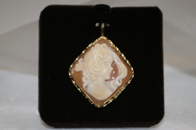 +MBA #19-206  Carnelian Hand Carved Italian Cameo Pin/Pendant