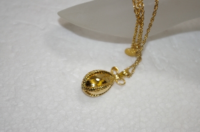 +MBA #19-204  Joan Rivers Golden Egg Pendant With 32" Chain
