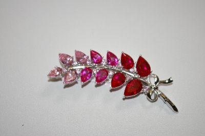 +MBA #19-091  Charles  Winston Shades Of Pink Leaf Pin