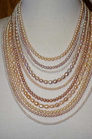 +MBA #19-015   "10 Strand Multi Colored Cultured Pearl Necklace