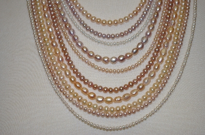 +MBA #19-015B  "10 Strand Multi Colored Cultured Freshwater Pearl Necklace