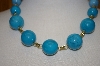 +MBA #19-002  Large Turquoise Blue Acrylic Bead Necklace