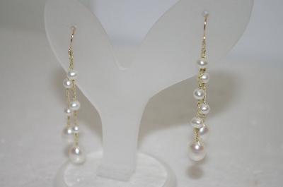 +MBA #19-162 14K Cultured Freshwater White Pearl Earrings