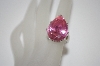 +MBA #19-468A  Large Pear Cut Pink CZ Ring
