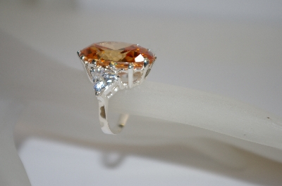 +MBA #19-547  Large Oval Cut Champagne CZ Ring