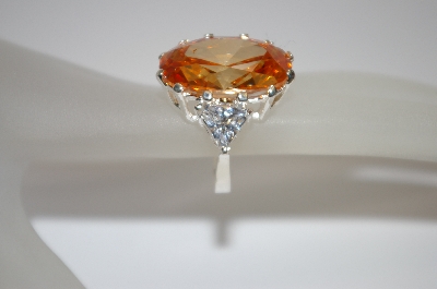 +MBA #19-547  Large Oval Cut Champagne CZ Ring