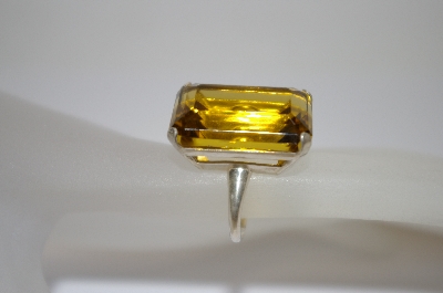 +MBA #19-518  Antique Square Cut Quartz Sterling Ring