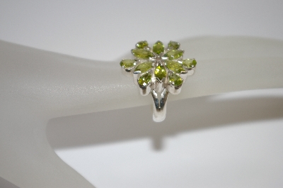 +MBA #19-397   "Sterling 15 Stone Peridot Ring