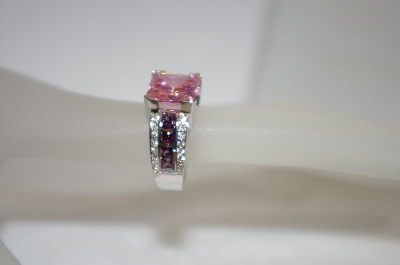 +MBA $19-0063  Pink, Purple & Clear CZ Ring