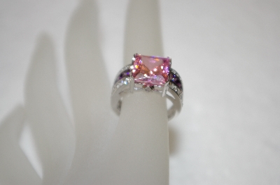 +MBA $19-0063  Pink, Purple & Clear CZ Ring