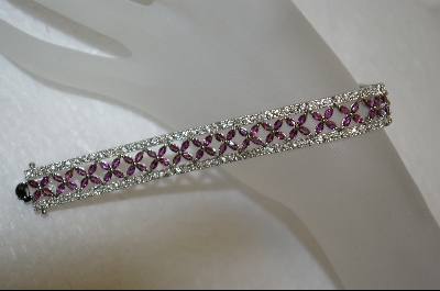 +  Platinum/Over Sterling Amethyst & Diamond Bracelet