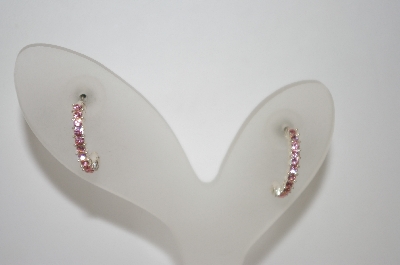 +MBA #19-344  " 3 Pairs Pink Crystal Earrings