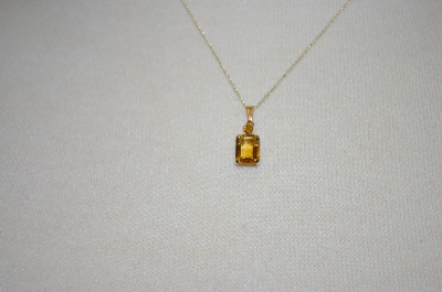 + MBA #19-322  Small 14K Citrine Pendant With 18" Chain  