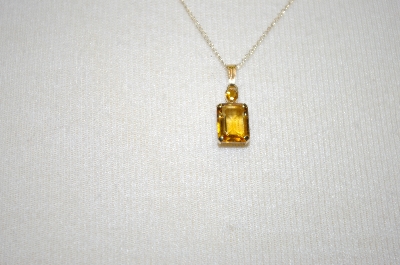 + MBA #19-322  Small 14K Citrine Pendant With 18" Chain  