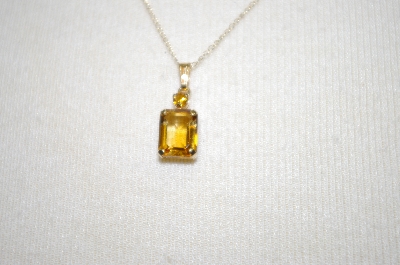 + MBA #19-322  Small 14K Citrine Pendant With 18" Chain  