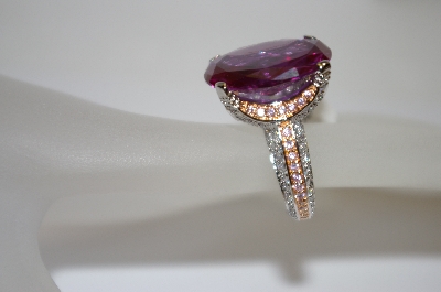 +MBA #19-502  Charles Winston Oval Cut Plum Sapphire CZ Ring