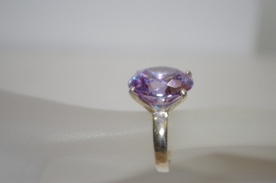 +MBA #19-491  Large Round Cut Lavender CZ Ring