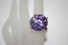 +MBA #19-491  Large Round Cut Lavender CZ Ring