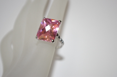 +MBA #19-486  Square Cut Pink CZ Ring