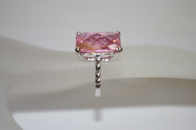 +MBA #19-486  Square Cut Pink CZ Ring