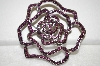 +MBA #19-267  Purple Crystal Rose Pin Pendant Combo