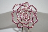 +MBA #19-458  Pink Crystal Rose Spring Loaded Cuff Bracelet