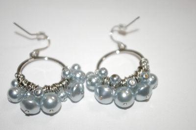+MBA #19-304  Majestic Blue Simulated Pearl Earrings
