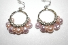 +MBA #19-463  Majestic Pale Two Tone  Pink Simulated Pearl Earrings