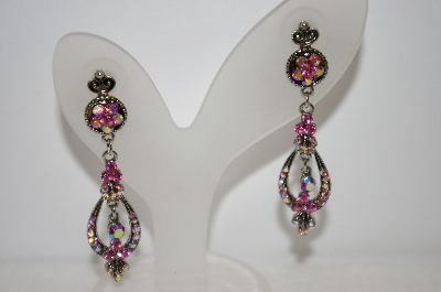 +MBA #19-183  Pink Crystal AB  Dangle Earrings