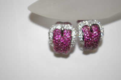 +MBA #19-598  Charles Winston Created Ruby Buckle Earrings
