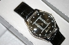 +MBA #20-847  Zodiac Silvertone Case & Crystal Dial Leather Strap Watch
