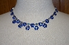 +MBA #20-534  Two Shades Of Blue Crystal Necklace & Matching Earrings