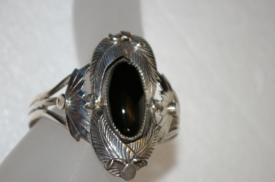+MBA #20-703  Artist "DB"  Signed Fancy Sterling & Black Onyx Cuff Bracelet