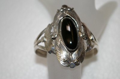 +MBA #20-703  Artist "DB"  Signed Fancy Sterling & Black Onyx Cuff Bracelet