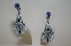 +MBA #20-558  Vintage Look Blue Crystal Earrings