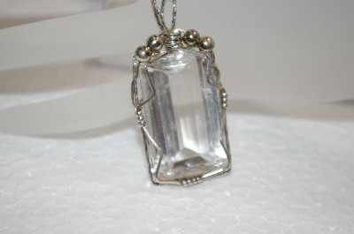 +MBA #20-563  Large Clear Quartz Crystal Wire Wrapped Pendant